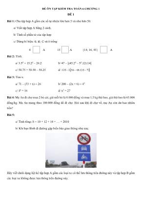 8 Đề ôn tập kiểm tra Toán 6 - Chương 1